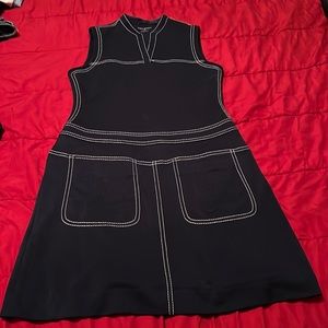 Tory Burch Black Dress with White Stitching